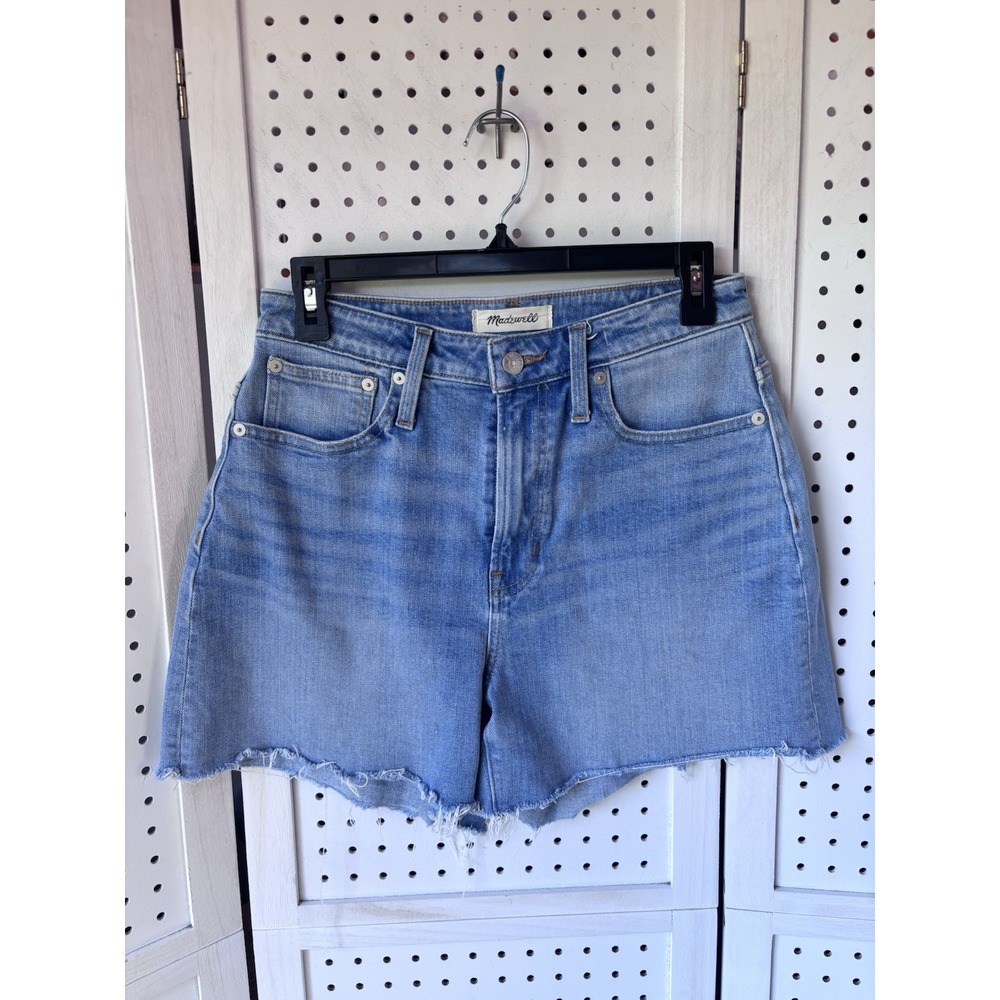 Madewell Curvy Perfect Vintage High-Rise Denim Jean Shorts Frayed Hem Womens 26